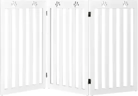 3-in-1 Wooden Freestanding Pet Gate Playpen, 3- Panel 36 inch High Large Dog Fence, Foldable Indoor Cat Gates, Pets Enclosure Room Divider for Apartment, Stairs, Doorway