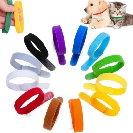 30 PCS Puppy Collars - Whelping Pet Collars, Double-Sided Soft Adjustable ID Bands for Newborn Dog & Cat Identification (7.87in)