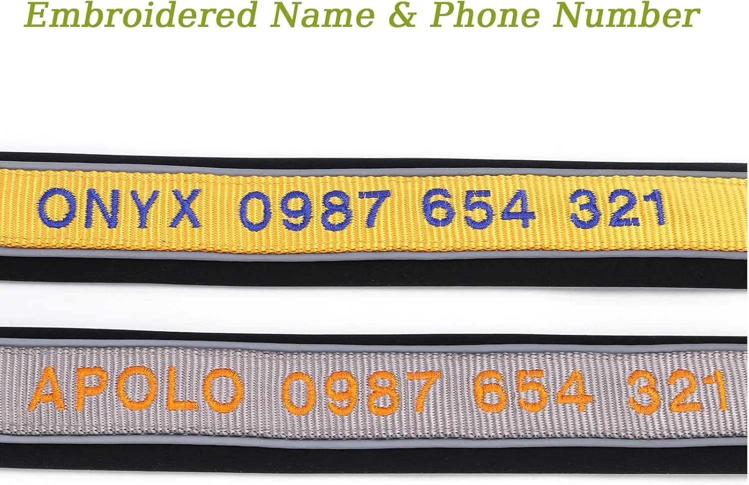 Adjustable Reflective Personalized Thick Dog Collar 1.6 Inch 4 CM Wide with Quick Release Buckle Soft Neoprene Padded Custom Embroidered Pet Name Phone Number for Boy Girl Small Medium Large Dogs
