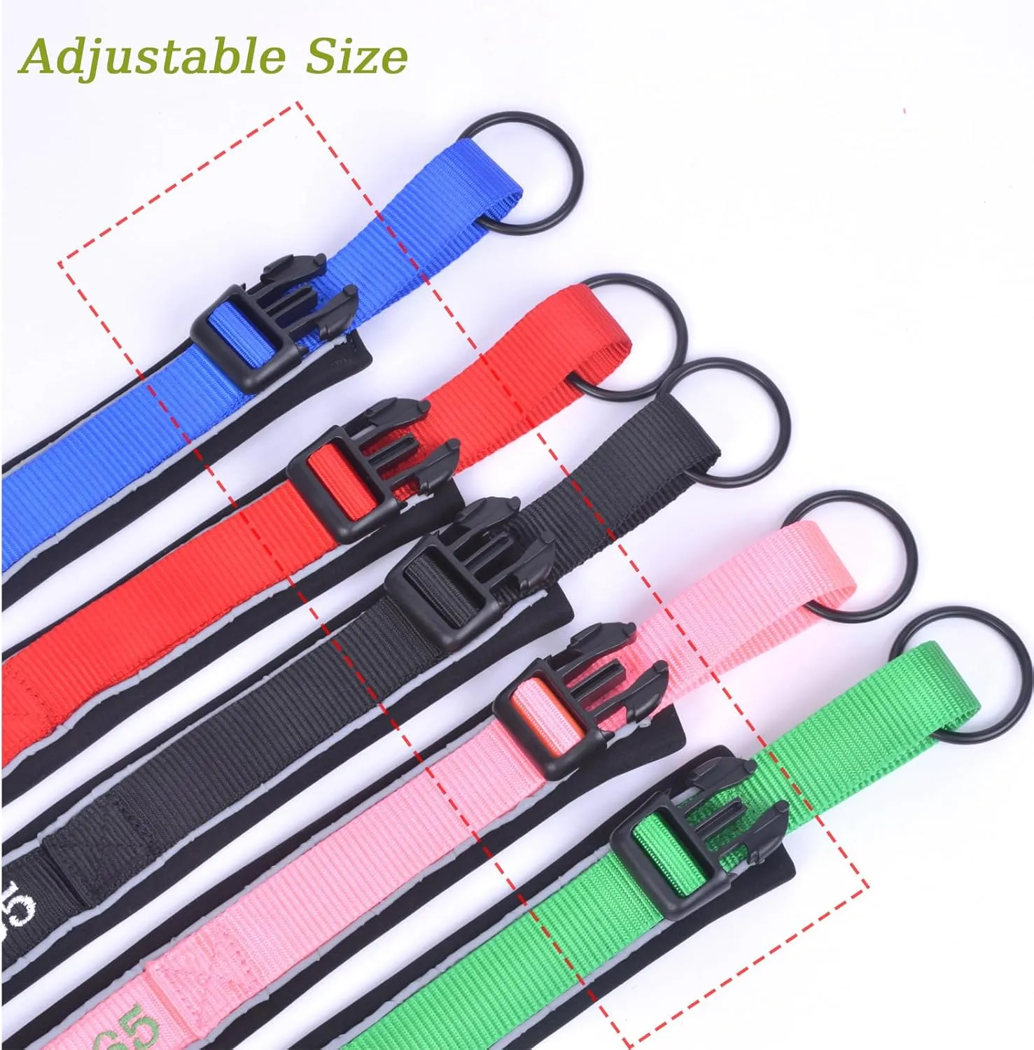 Adjustable Reflective Personalized Thick Dog Collar 1.6 Inch 4 CM Wide with Quick Release Buckle Soft Neoprene Padded Custom Embroidered Pet Name Phone Number for Boy Girl Small Medium Large Dogs