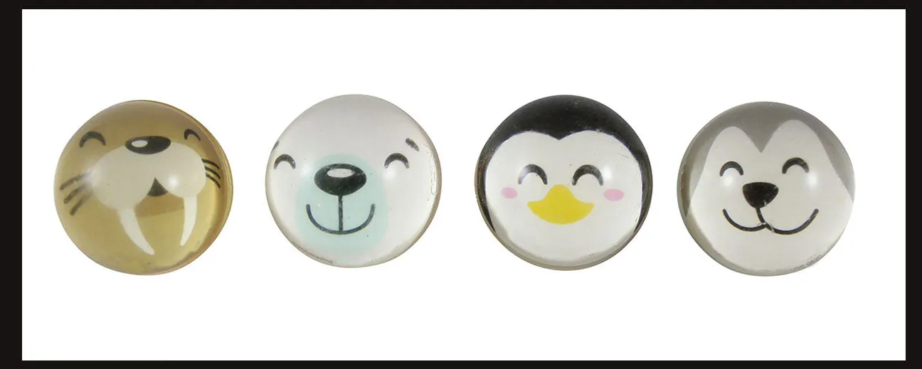 Arctic Animal Winter Themed Bouncy Balls - Cold Snow Christmas Bouncing Ball Party Favor Novelty Toy