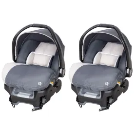 Baby Trend Ally Adjustable 35 Pound Infant Baby Car Seat w/ Base, Gray (2 Pack)
