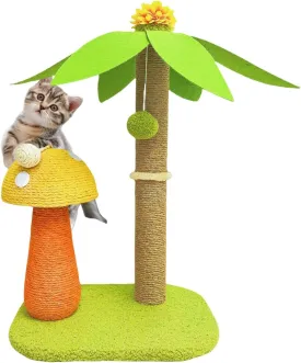 Cat Trees Cat Scratcher Small Cat Scratching Post with Natural Sisal Rope, Sturdy Base Interactive Toy for Kittens and Small Cats