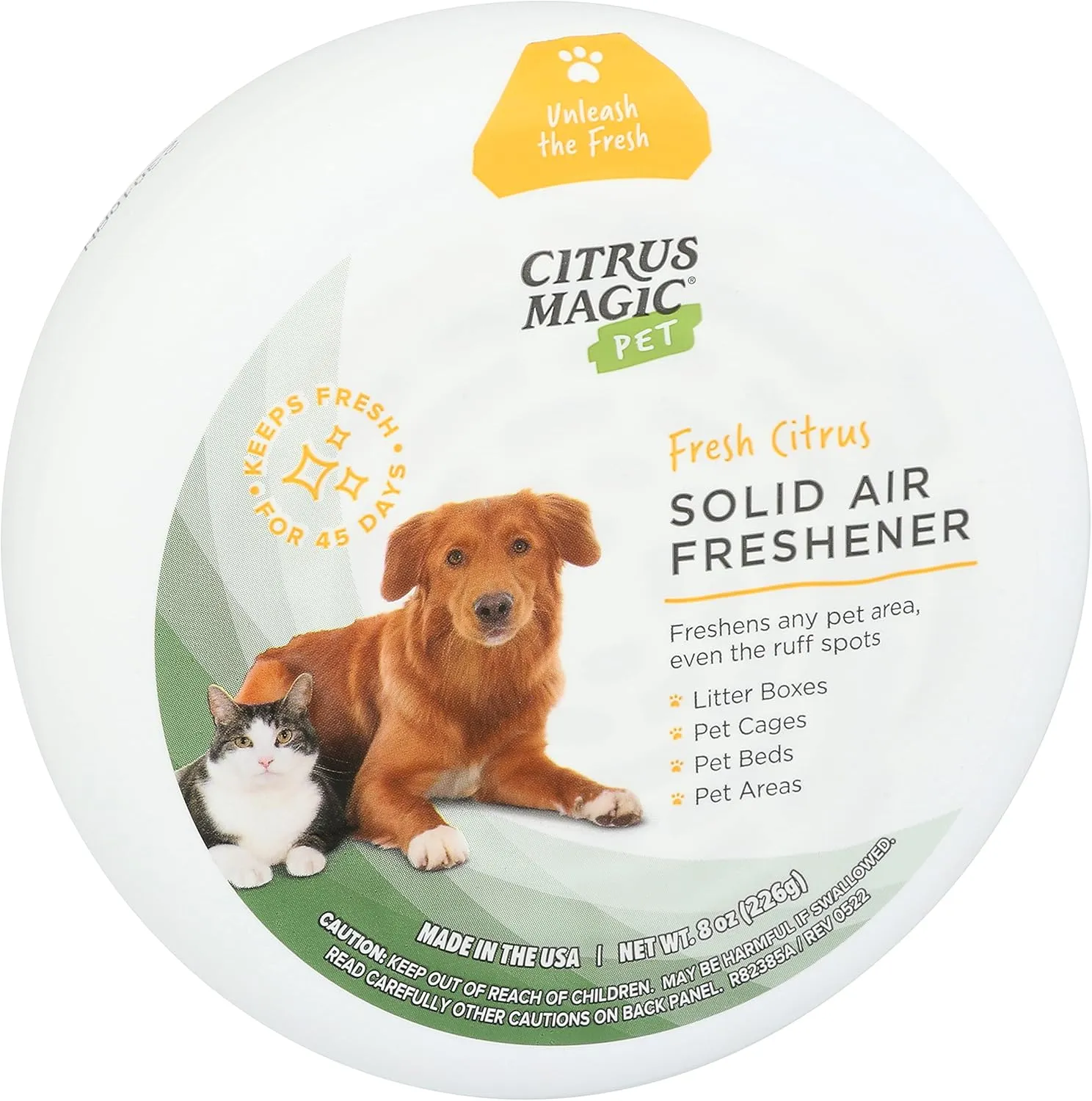 Citrus Magic Pet Odor Eliminator Solid Air Freshener, Fresh Citrus, 8-Ounce, Pack of 1