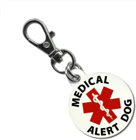 Creative Clam Service Dog Medical Alert 1.25 Inch Aluminum Dog Tag