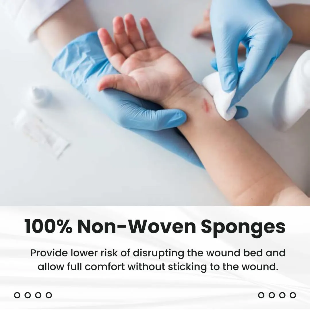 Dealmed 2" x 2" Non-Woven Gauze Sponges (200 Count) 4-Ply All-Purpose Non-Sterile Absorbent Dental Gauze Wound Care Product for First Aid Kit/Medical Facilities (Pack of 1)