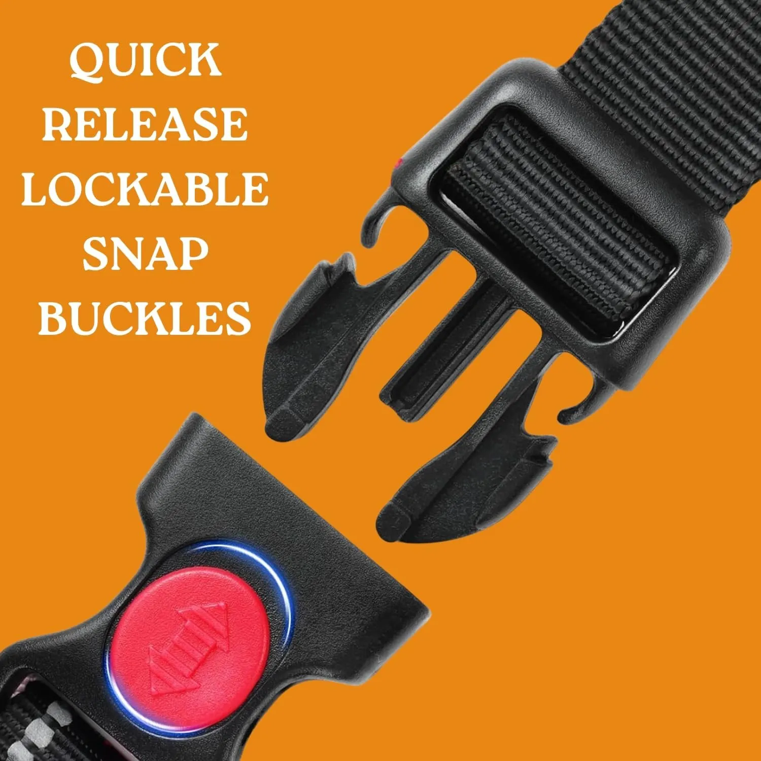Dog Harness, No-Pull, 3 Leash Clips, No Choke, Reflective, Adjustable and Padded, for Easy Walking and Training for Small, Medium and Large Dogs (Black, L)