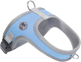 Dog Harness, No Pull Saddle Style pet Harness, Soft Ventilate Mesh, Adjustable, Reflective - for Medium, Small Dogs and Cats - Easy Walk Harness with 2 D-Rings - Blue - XS