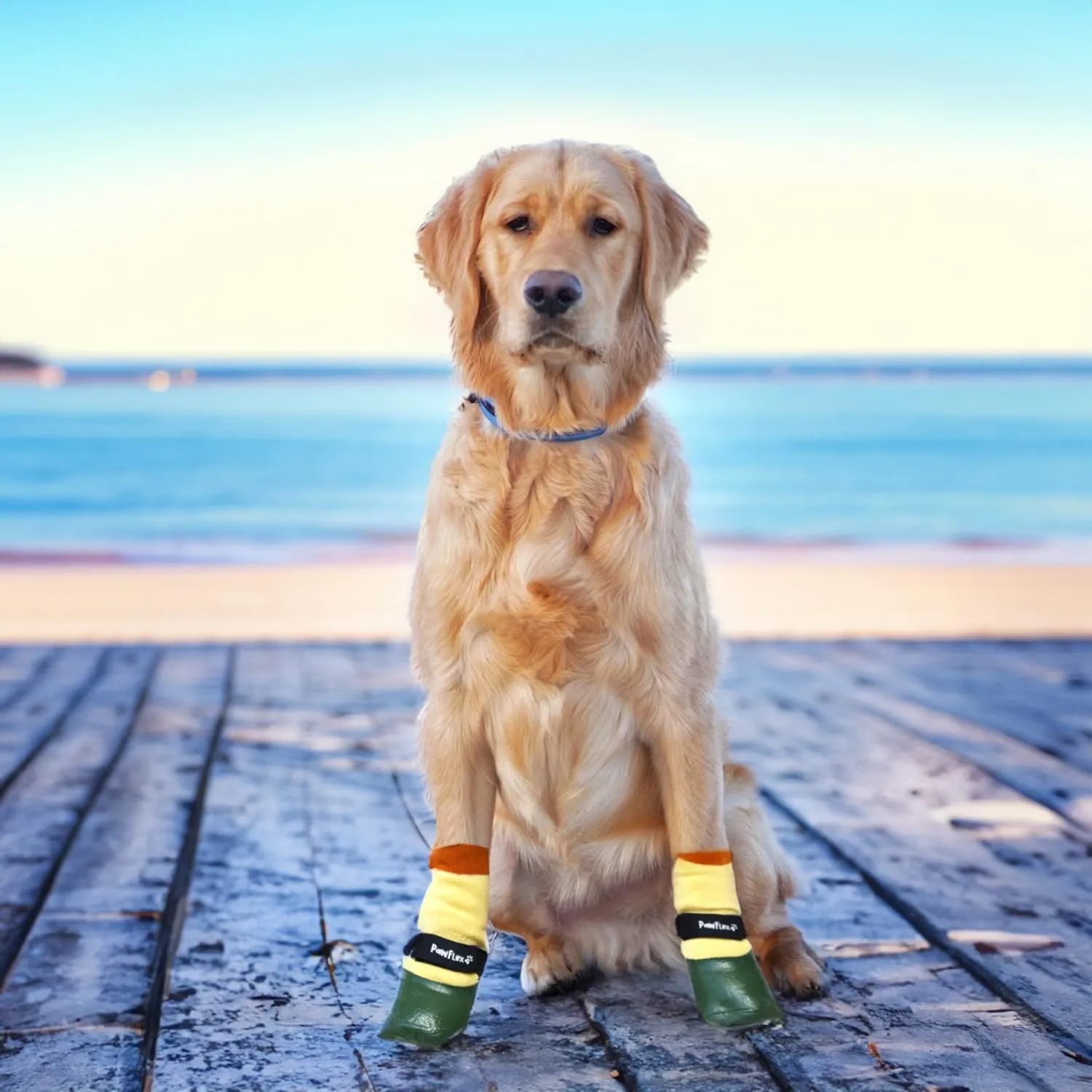 Double Dipped Waterproof Dog Socks Comfy Pawz Soft Indoor/Outdoor Dog Booties with Rubberized Bottom| Non-Slip Silicone Grip at Inner Cuff for No Twisting or Sliding Off| Adjustable Strap
