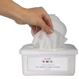 Dukal DawnMist Baby Wipes, 1 Pack  7" x 8.3", Soft & Gentle Disposable Wipes for Baby Care, Alcohol-Free, Resealable Pack