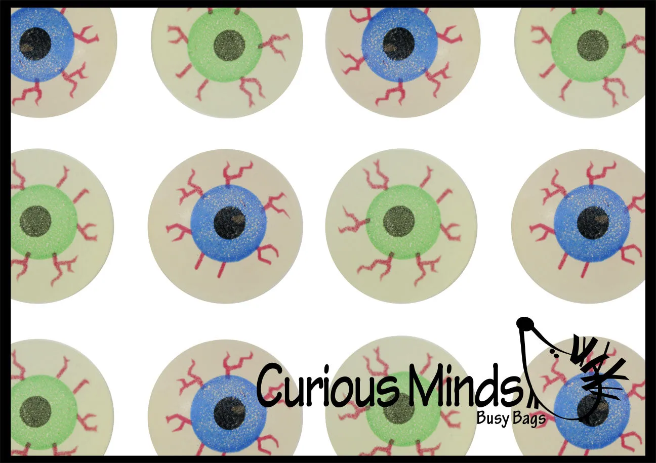Eye Glow in The Dark Super Bouncy Balls - Spooky Eyeball Novelty Party Favor Toy Halloween, ophthalmologist, Optometry Anatomy