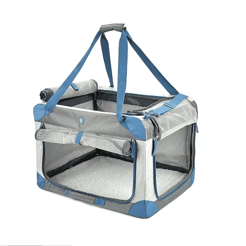 Fofos Outdoor Camping Carrier for Dogs and Cats (Grey/Blue)