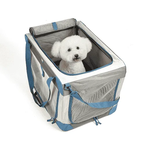 Fofos Outdoor Camping Carrier for Dogs and Cats (Grey/Blue)
