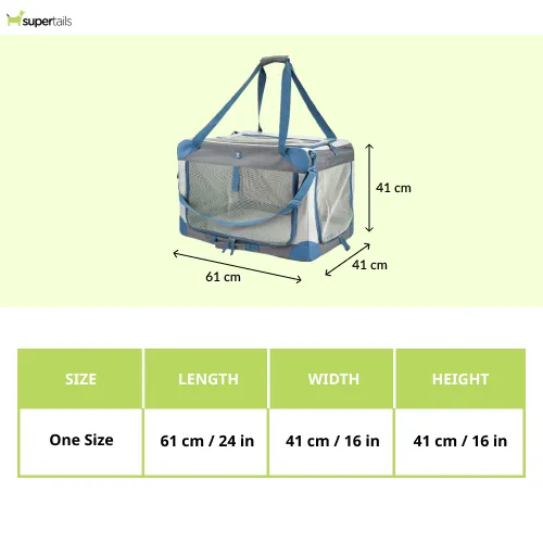 Fofos Outdoor Camping Carrier for Dogs and Cats (Grey/Blue)