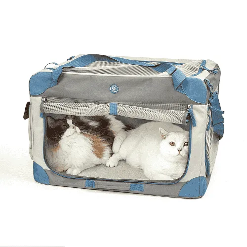 Fofos Outdoor Camping Carrier for Dogs and Cats (Grey/Blue)