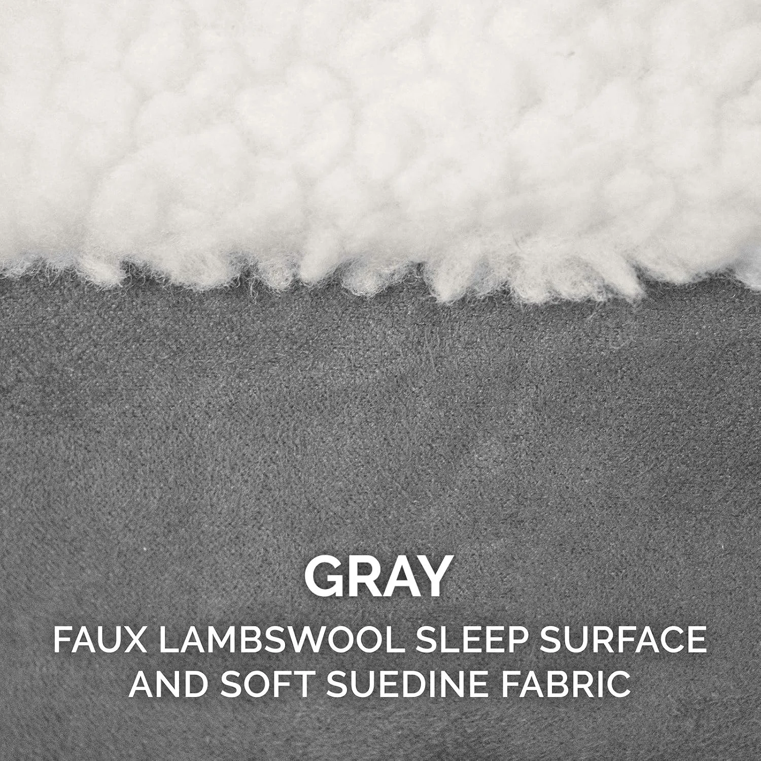 Furhaven 44" Round Orthopedic Dog Bed for Large Dogs w/ Removable Washable Cover, For Dogs Up to 80 lbs - Sherpa & Suede Snuggery - Gray, 44-inch