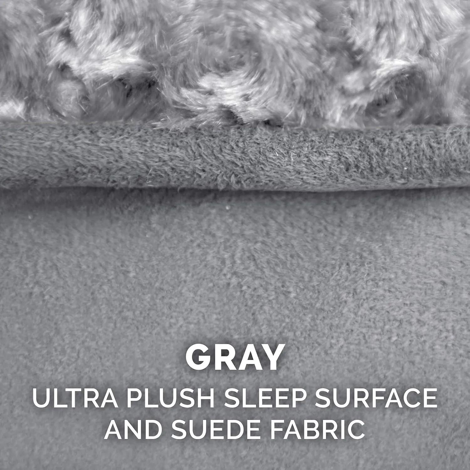 Furhaven Orthopedic Dog Bed for Extra Large Dogs w/ Removable Washable Cover, For Dogs Up to 180 lbs - Ultra Plush Faux Fur & Suede Luxe Lounger Contour Mattress - Gray, Giant/XXXL