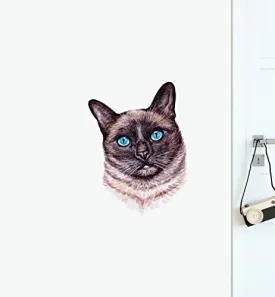 GADGETSWRAP Siamese Cat Wall Sticker for Home Office Wall Decoration Vinyl Decal Sticker