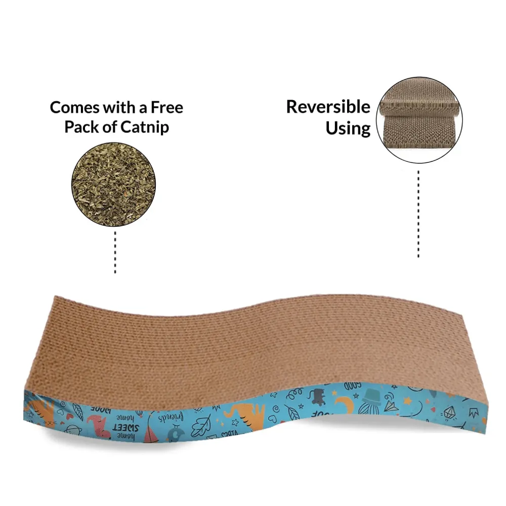 Goofy Tails Scratcher for Cats (Blue)