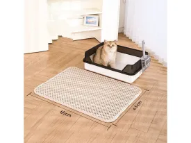 Hoopet Pet Eva Double Litter Mat (Diamond Hole) Cream