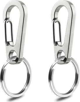 IVIA Dog Tag Clips / 2 Pack/Multiple Size 304 Stainless Steel Quick Clip with Rings/Easy Change Dog Cat ID Tag Holder for Small pet Collars and Harnesses.(2 X-Large Silver)