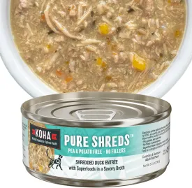 KOHA Pure Shreds Duck Entre for Cats, Single Meat High Protein Wet Cat Food, 5.5oz Cans (Pack of 12)