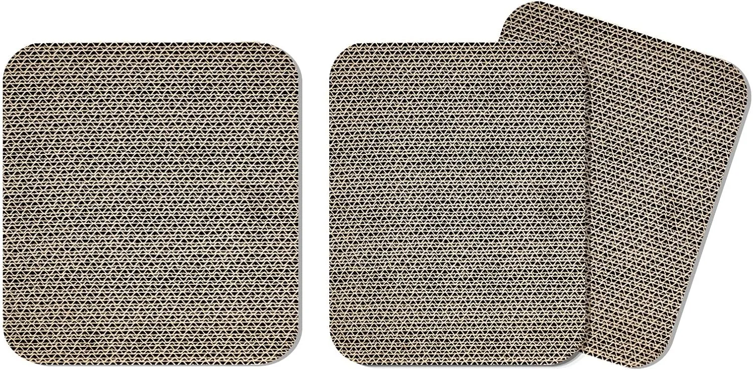 LALAKATS Scratcher Replacement Pads Cat Scratching Board L Shaped Cat Scratcher 3-Piece Combo Set 1