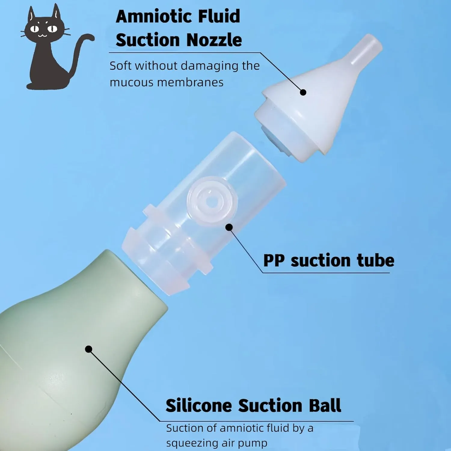 Lofkd Kitten First Aid Kit - Newborn Amniotic Fluid Salvage Tool, SingleFlow Design, Safe & Hygienic, Green