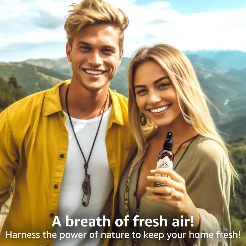 Lumi Outdoors Natural Air Freshener - Lemon Vanilla - Essential Oil Odor Eliminating Room Spray