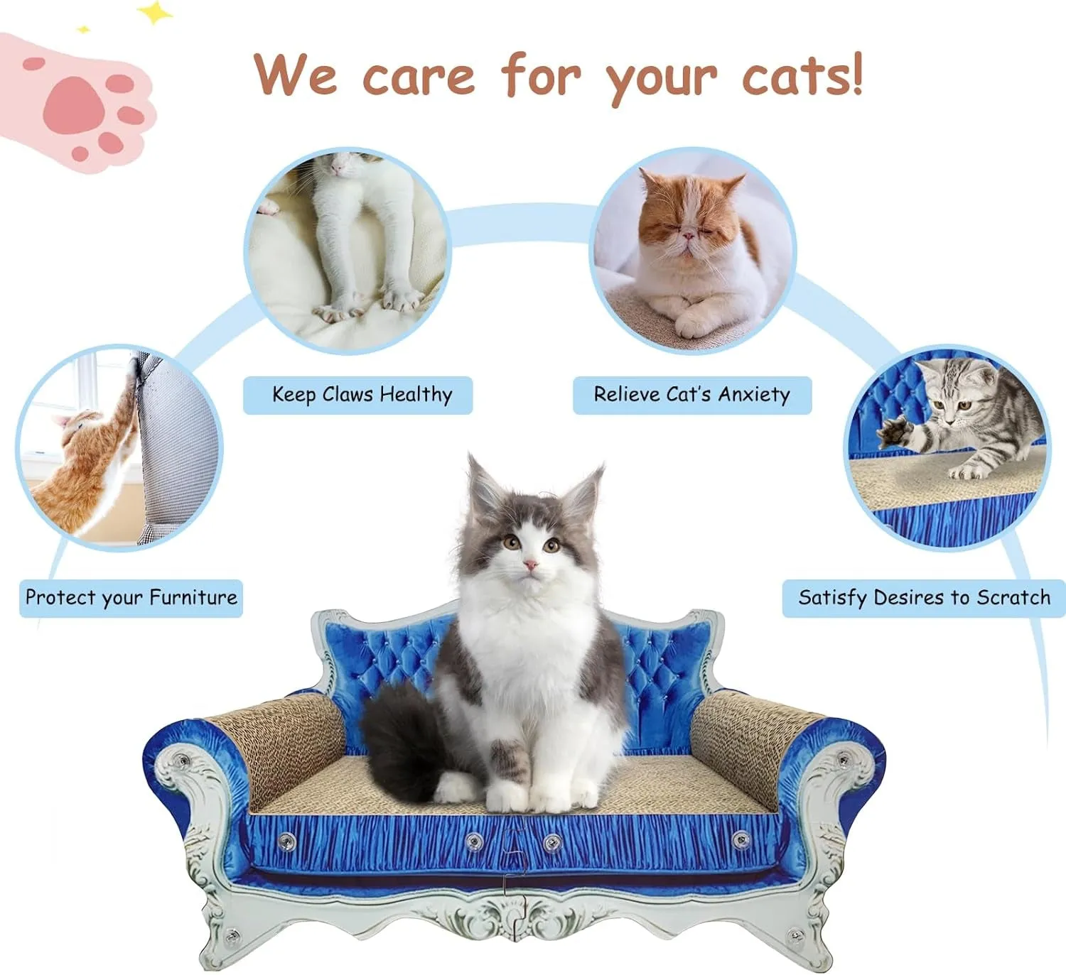 Luxury Cardboard Cat Scratcher Sofa Bed