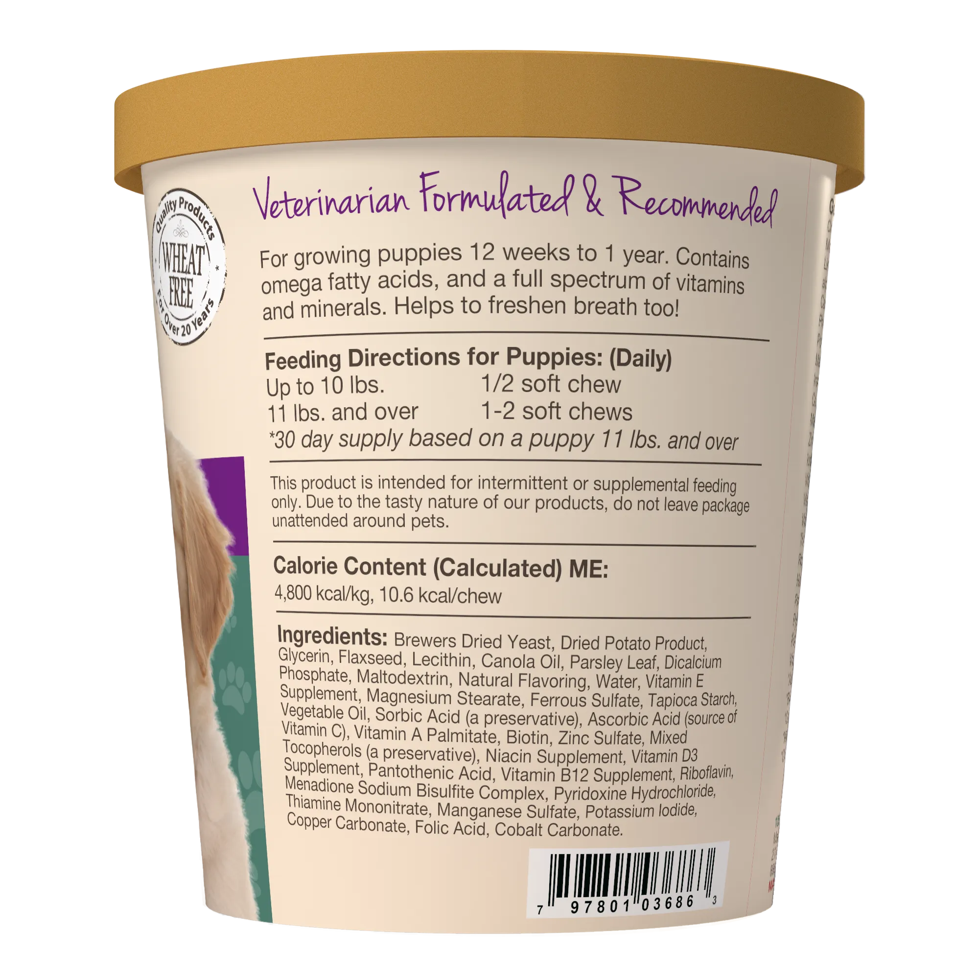 NaturVet VitaPet Puppy Daily Vitamins plus Breath Aid 70 soft chews