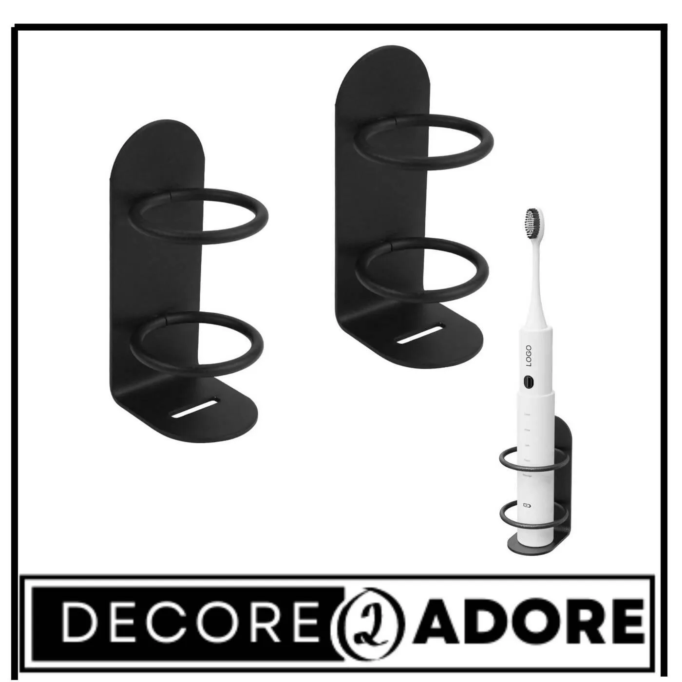 One Piece Customize, Iron Toothbrush Storage Organizer Stand Rack, Self Adhesive Toothbrush Hanger for Bathroom