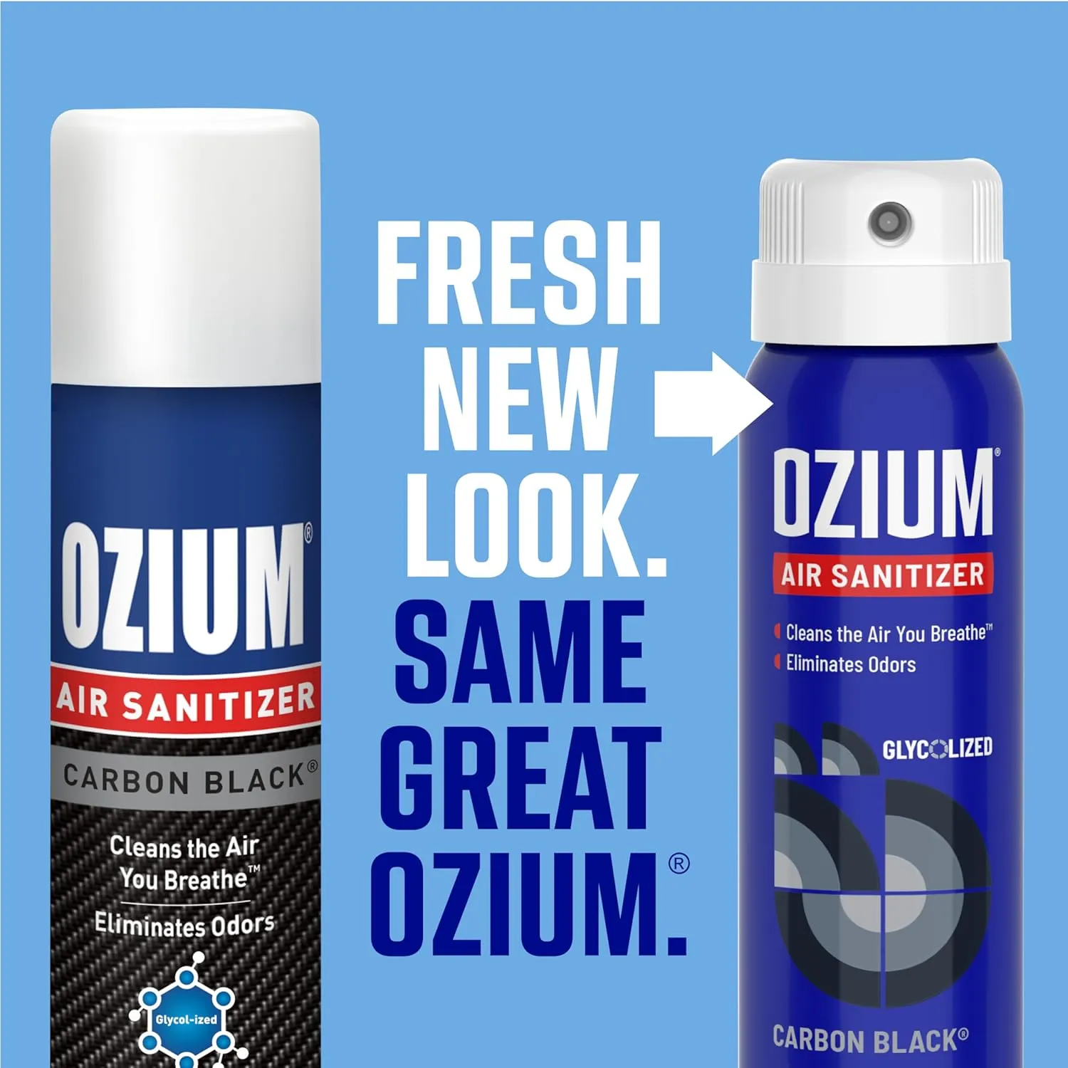 Ozium 3.5 Oz. Air Sanitizer & Odor Eliminator for Homes, Cars, Offices and More, Carbon Black Scent, 2 Pack