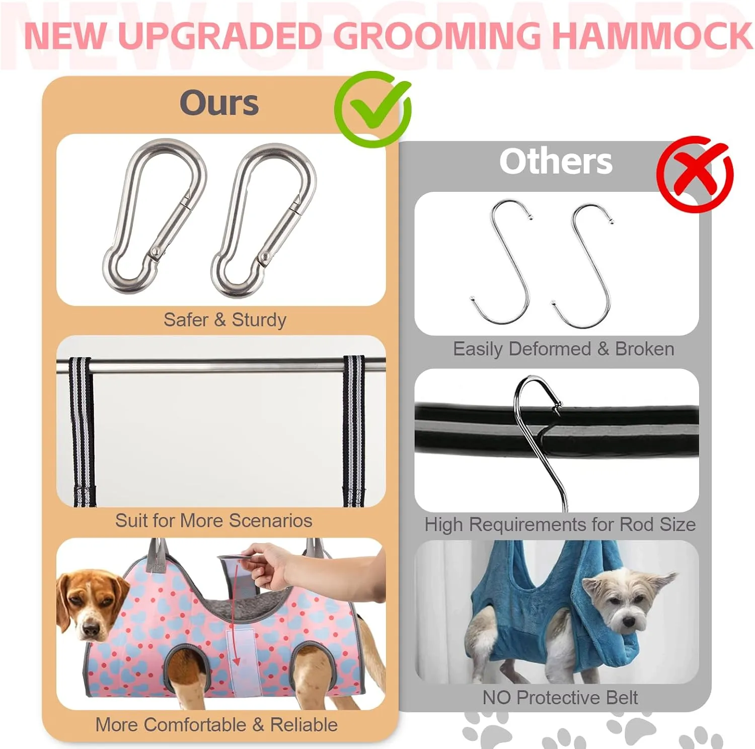 Pawsome Dog Grooming Hammock - Medium Dog Harness for Easy Nail Trimming, Sling Holder with Nail Clippers & File