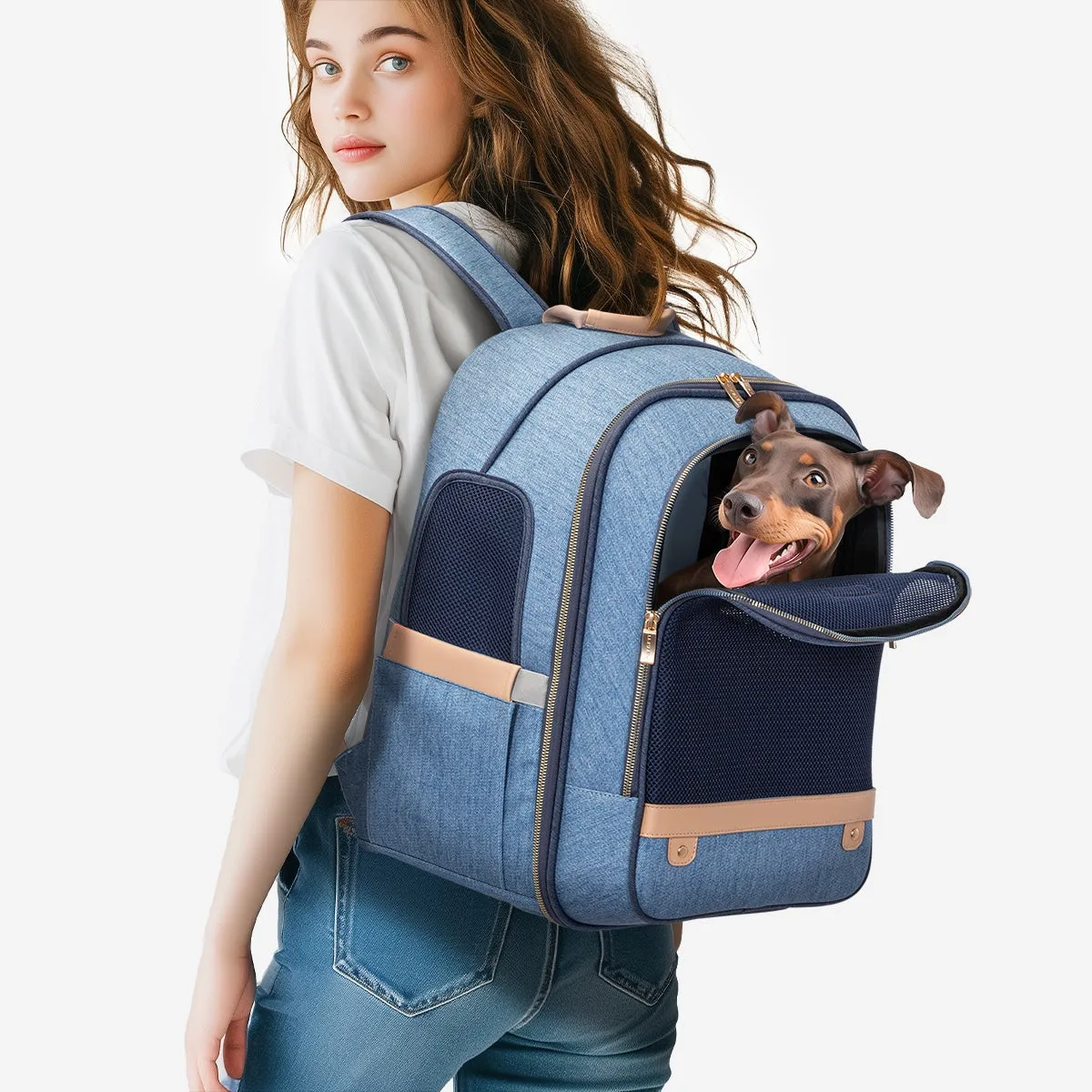 PETSFIT Vira Blazer Pet Denim Blue Backpack