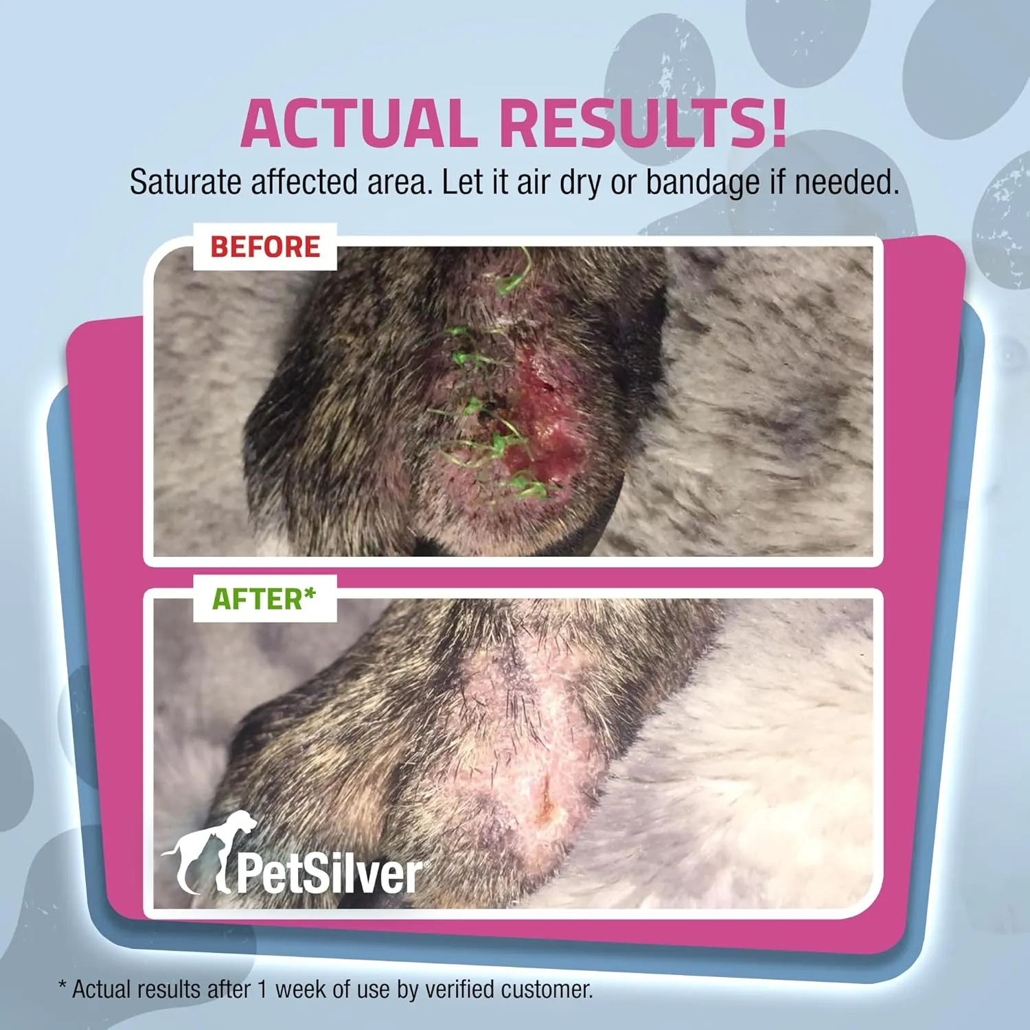 PetSilver Wound & Skin Spray - Dog Wound Spray, Hot Spot, Allergy Relief for Dogs, Itch Spray for Cats - Natural Skin Soother - Chelated Silver, Superior to Colloidal Silver - Made in USA - 8 fl oz