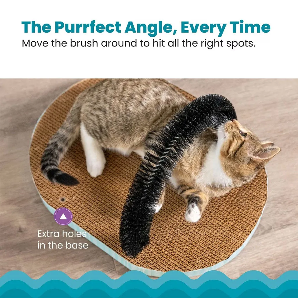 Petstages Scratch & Groom Scratch Pad & Grooming Brush Cat Toy, 1-count