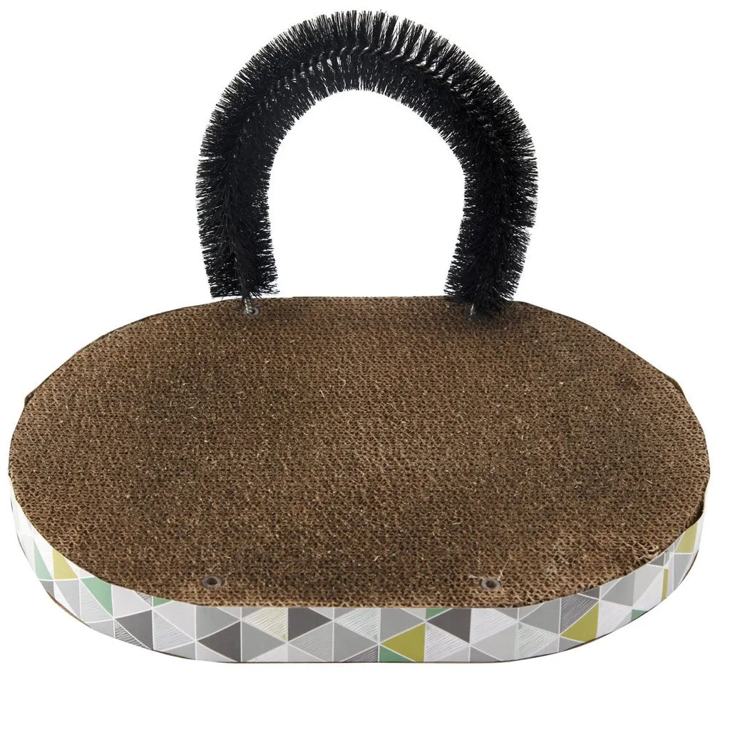 Petstages Scratch & Groom Scratch Pad & Grooming Brush Cat Toy, 1-count