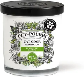 Poo-Pourri Purrfectly Bamboo Cat Deodorizer Candle  Cat Safe Plant Based Ingredients & Wax  Vet Approved  Aromatherapy & Air Freshener for Kitty Odor  Scented with Bamboo, Jasmine & Pear
