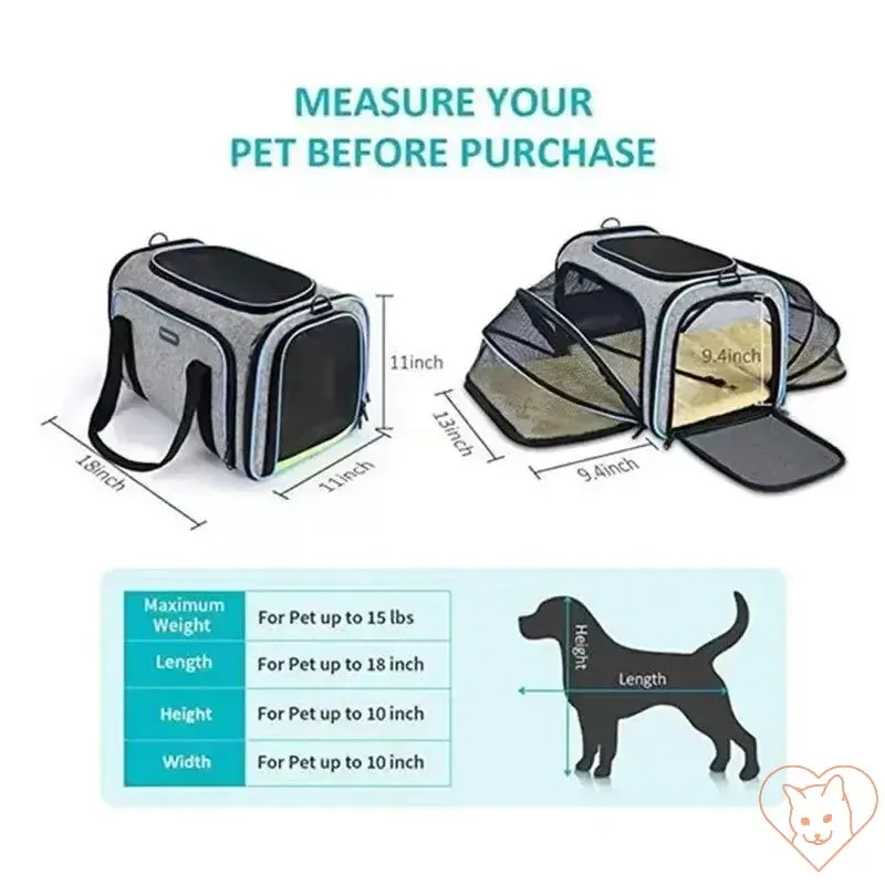 Portable Foldable Cat Carrier Backpack with Breathable Design