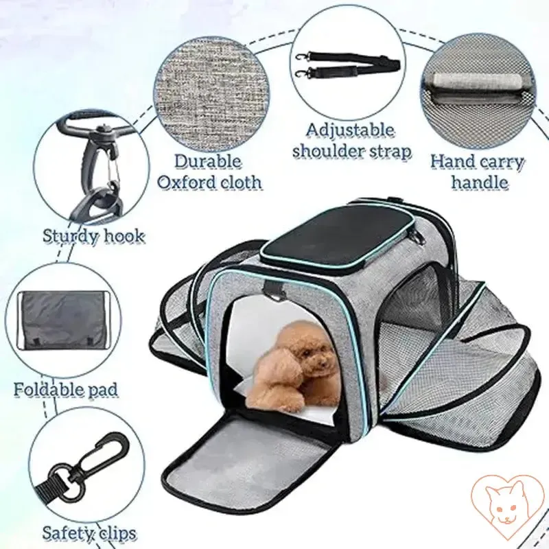 Portable Foldable Cat Carrier Backpack with Breathable Design