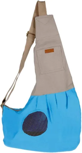Qtqgoitem Pet Carrier Shoulder Backpack Hands-Free Adjustable Strap Dog Reversible Traveling Tote Bag Blue (Model: 465 f49 75f 706 76f)
