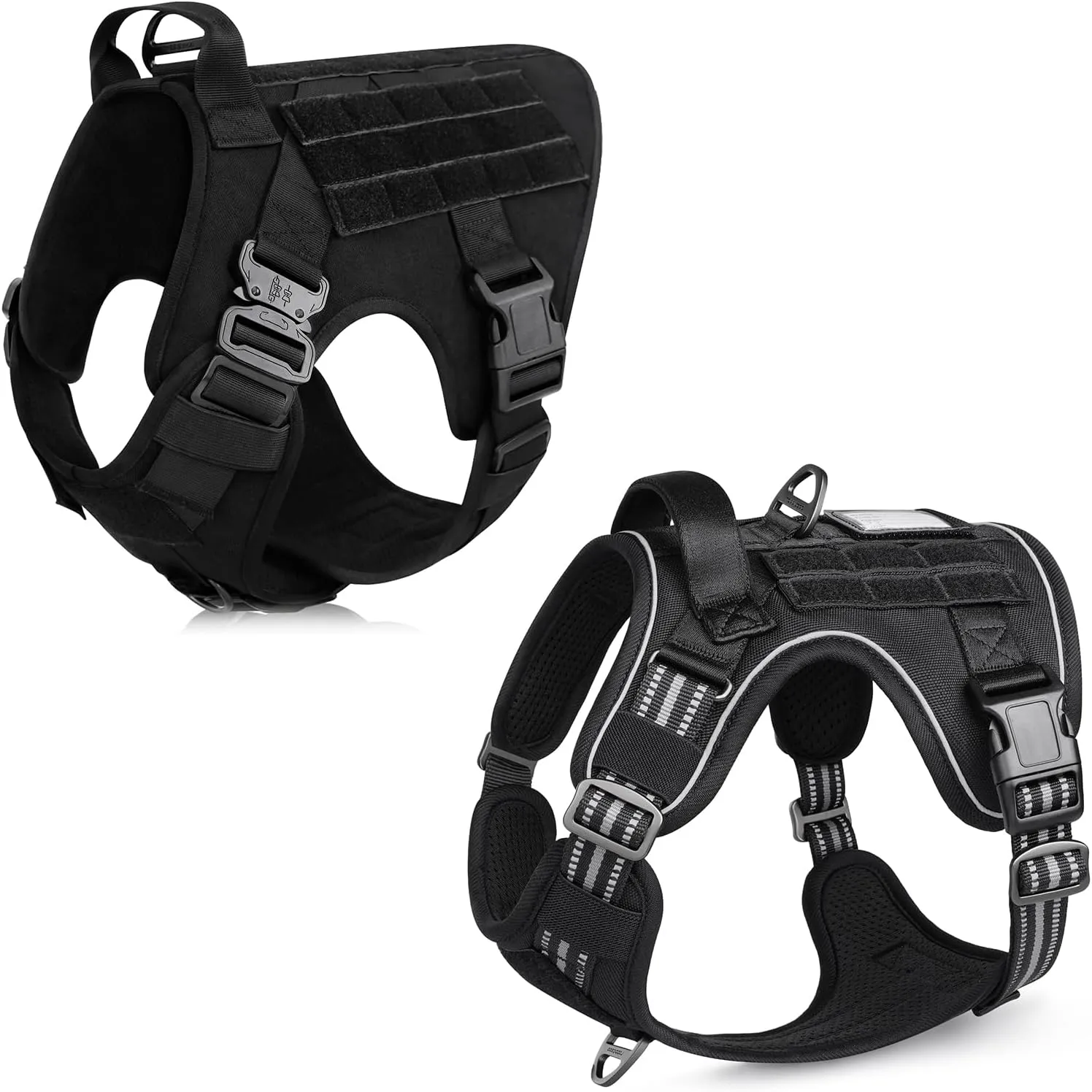 rabbitgoo Tactical Dog Harness for Large Dogs, Heavy Duty Dog Harness with Handle, No-Pull Service Dog Vest Large Breed, Adjustable Military Dog Vest Harness for Training Hunting Walking