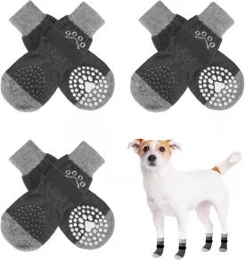 SCENEREAL Anti-Slip Dog Socks to Prevent Licking Paws for Hot/Cold Pavement, Dog Shoes Boots & Paw Protectors with Grippers for Hardwood Floors, Non-Slip Socks for Small Medium Large and Senior Dogs