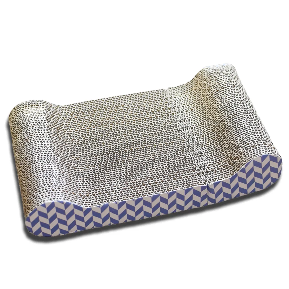 Skatrs Lounge Corrugated Cardboard Scratcher Pad Toy With Catnip for Cats (Length 38cm)