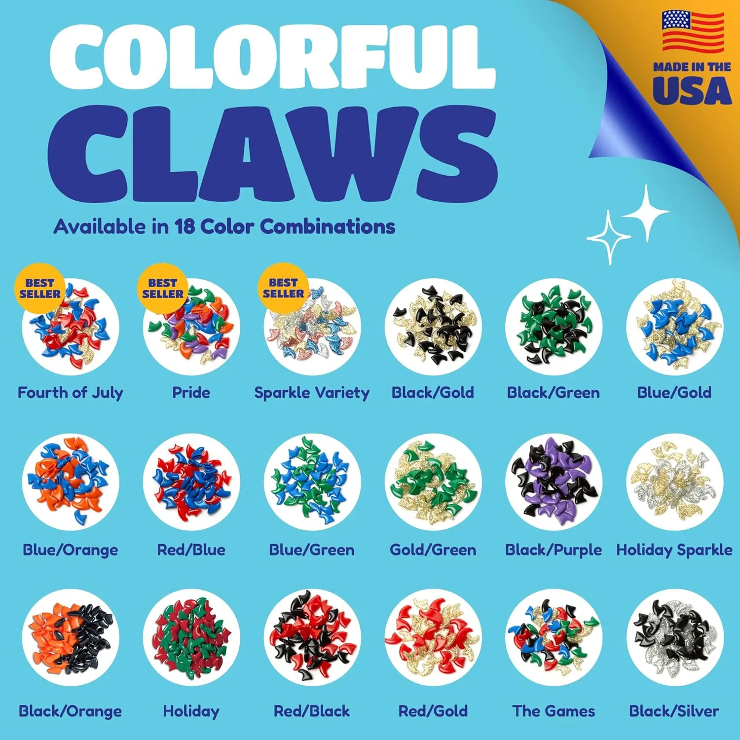 Soft Claws Cat Nail Caps for Medium Cats  (40 Caps, Pride) - Made in USA - Veterinarian-Developed | Protects Furniture & Skin - Easy to Apply, Long-Lasting Anti-Scratch Soft Cat Claw Covers