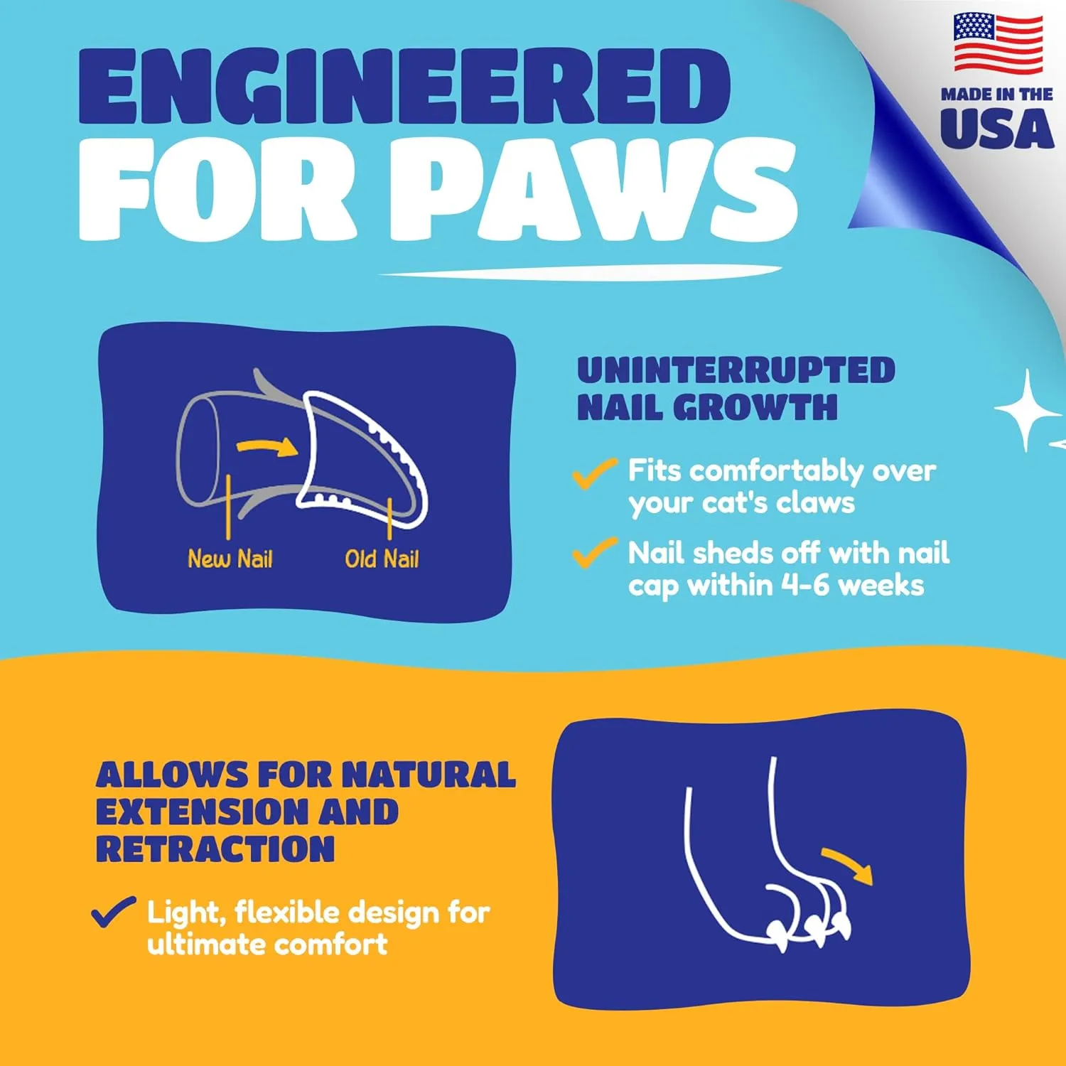 Soft Claws Cat Nail Caps for Medium Cats  (40 Caps, Pride) - Made in USA - Veterinarian-Developed | Protects Furniture & Skin - Easy to Apply, Long-Lasting Anti-Scratch Soft Cat Claw Covers