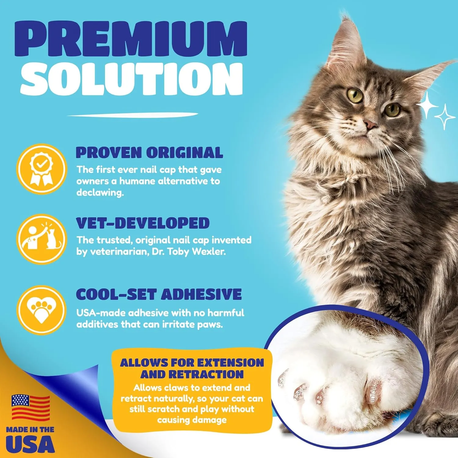 Soft Claws Cat Nail Caps for Medium Cats  (40 Caps, Pride) - Made in USA - Veterinarian-Developed | Protects Furniture & Skin - Easy to Apply, Long-Lasting Anti-Scratch Soft Cat Claw Covers