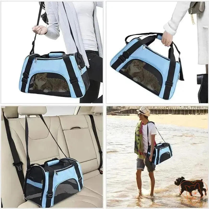 Soft-Sided Cat Carrier – Portable, Comfortable, and Foldable