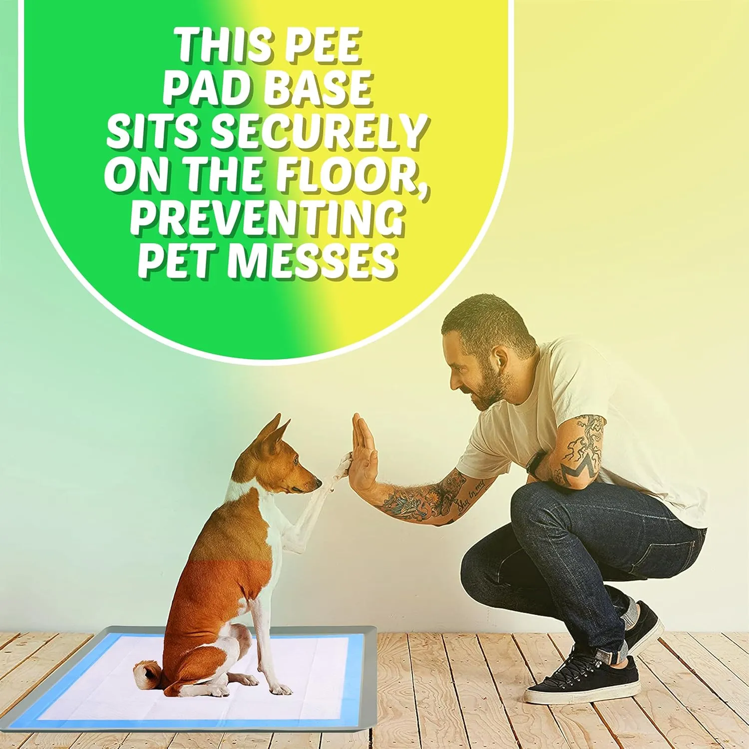 TidyFriend Dog Pee Pad Holder Tray for 27.5 x 44 Inches Training Pads, Silicon Dog Potty Tray, No Spill, Easy to Clean and Store Perfect for Pets (Light Grey)